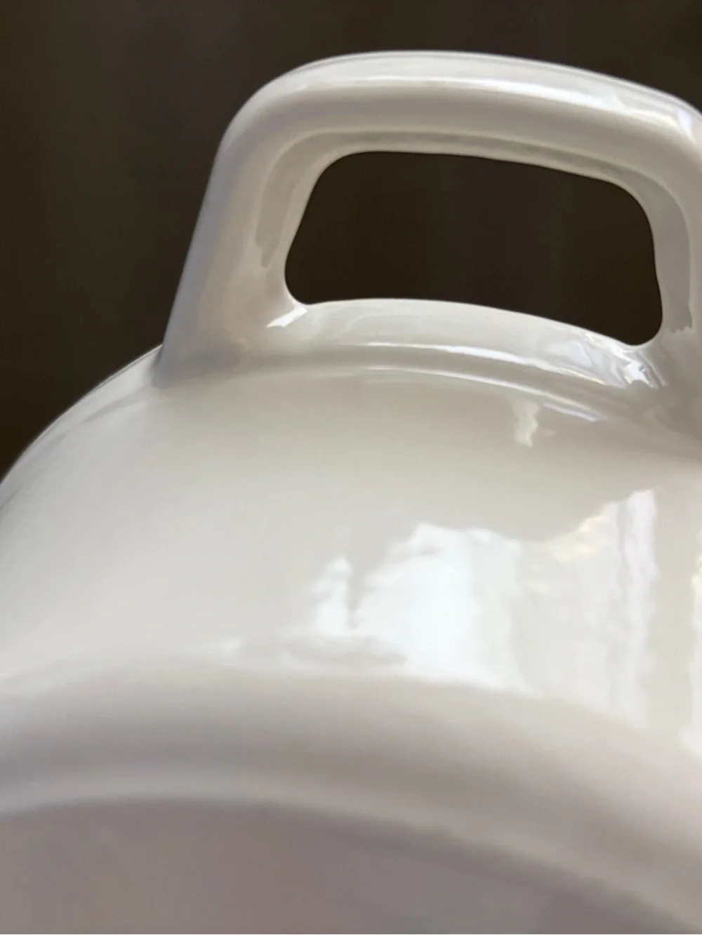 Smith Clark Off White Enamel 1-Quart Small Cast Iron Dutch Oven Casserole Pot